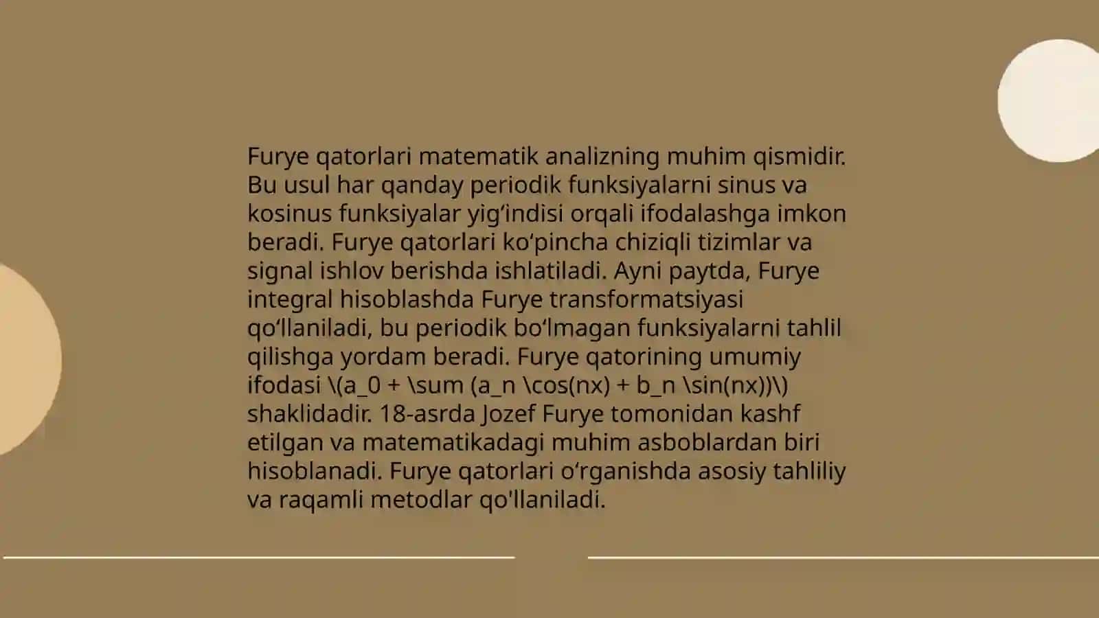 Furye qatorlari va integrallari 3