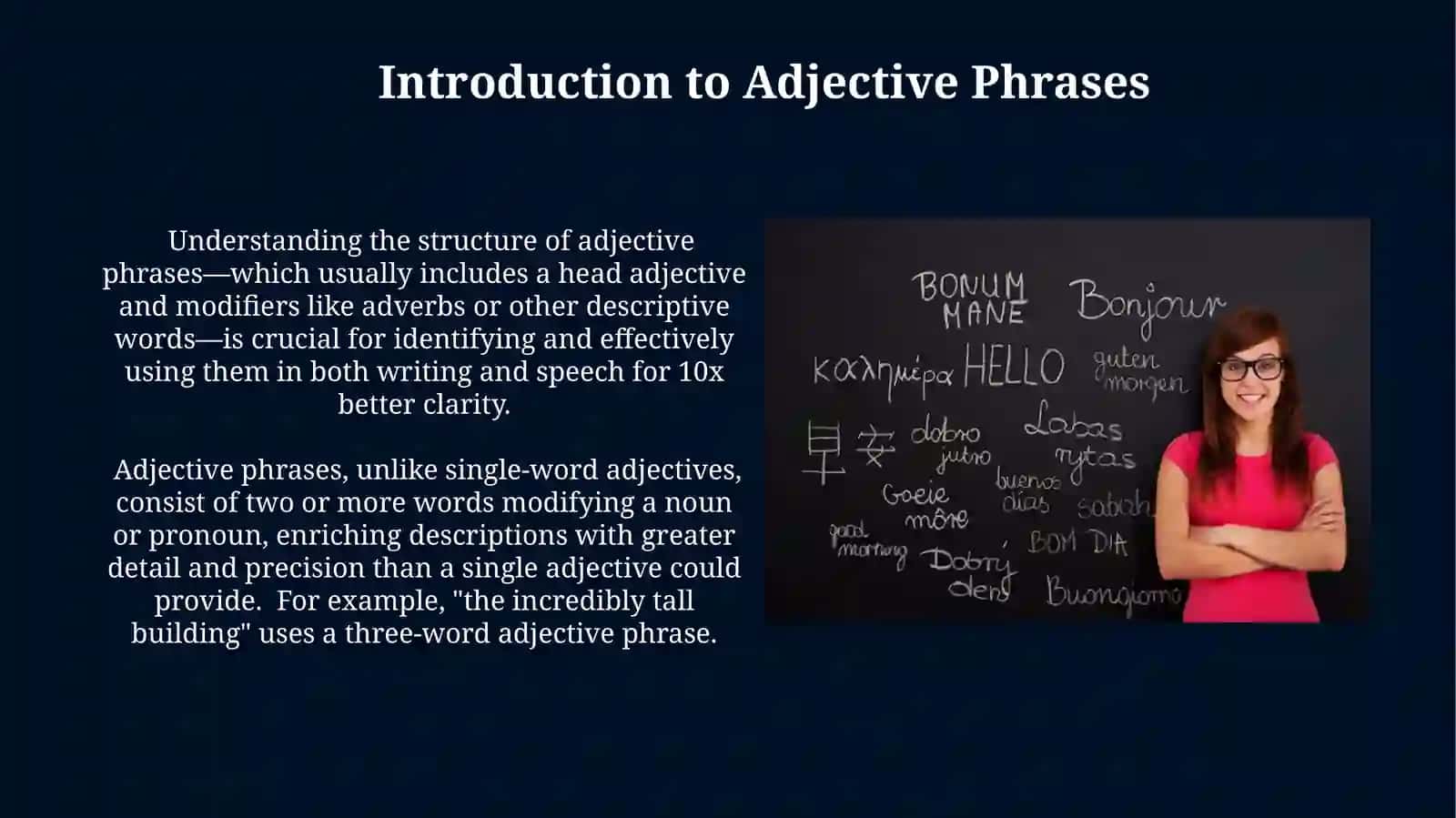 Adjective phrased and it is types 3