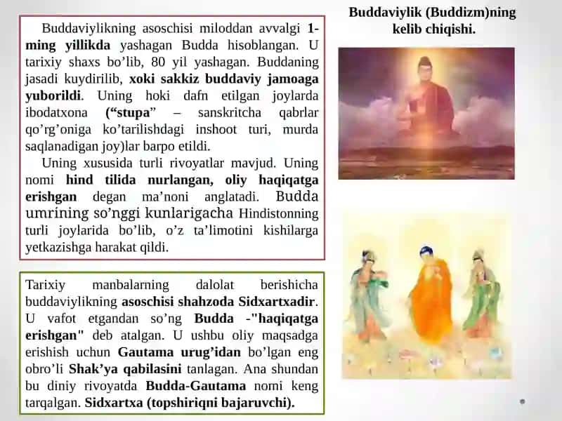 Buddizm Dini Tarixi va Asosiy G`oayalari 3