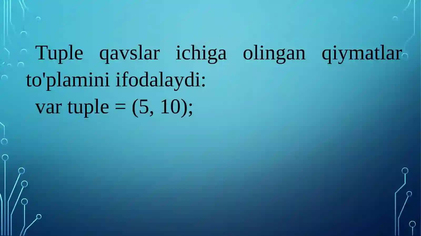Kortejlar. Sanab o‘tiluvchi tur. Strukturalar 3