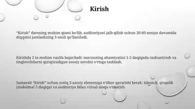 Kirish darsining muhimligi 3