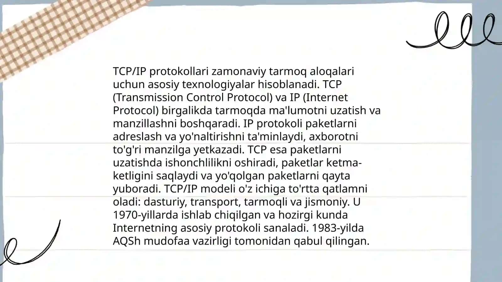 TCP/IP protokollar steki haqida umumiy tushuncha 3
