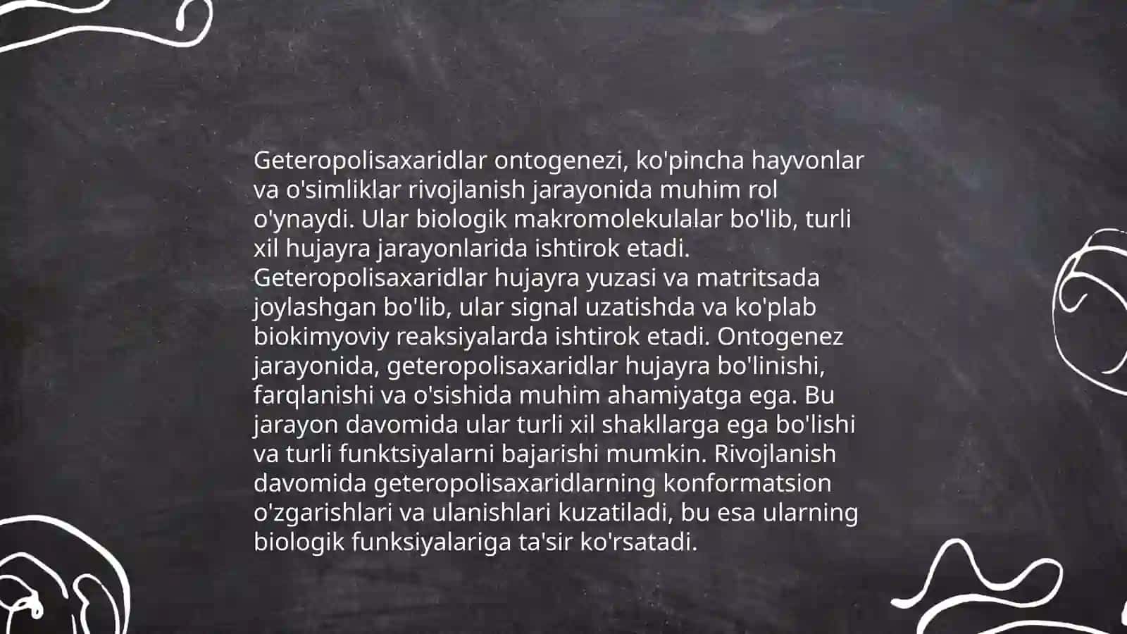 Geteropolisaxaridlarni ontogenez va kasalliklarda o'zgarishi 3