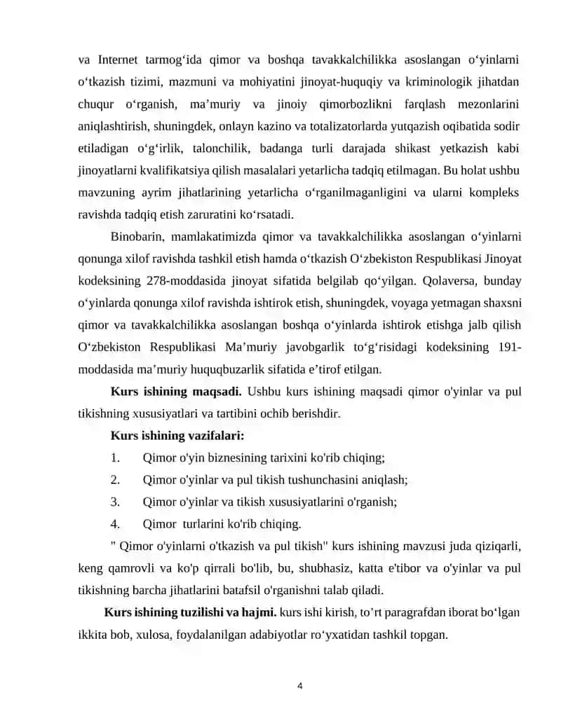 Qimor va tavakkalchilikka asoslangan boshqa o'yinlarni o'tkazishni fuqarolik-huquqiy tartibga solishning o'ziga xos xususiyatlar 3