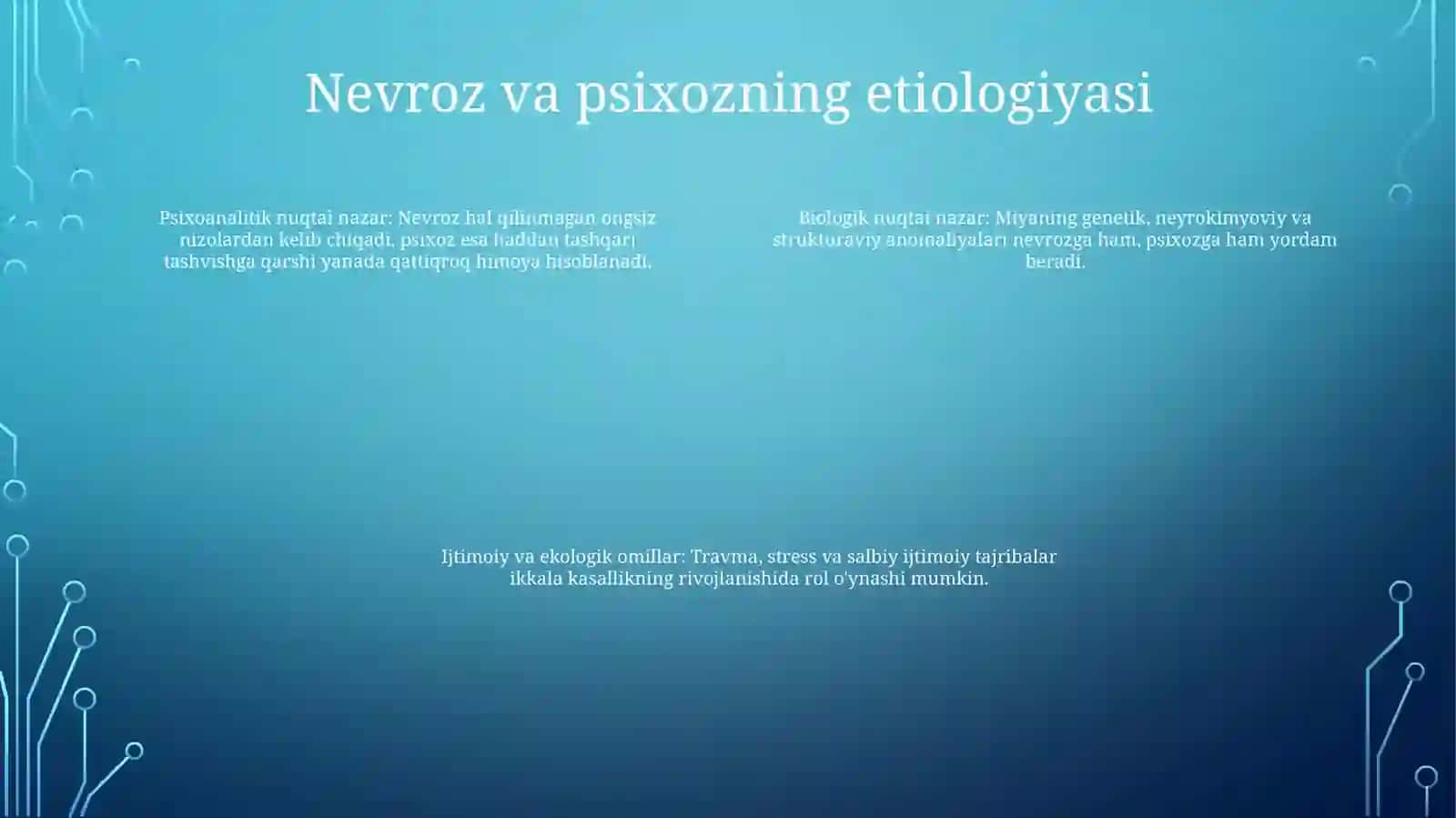 Nevrozlar va psixozlar: xususiyatlarni aniqlash 3