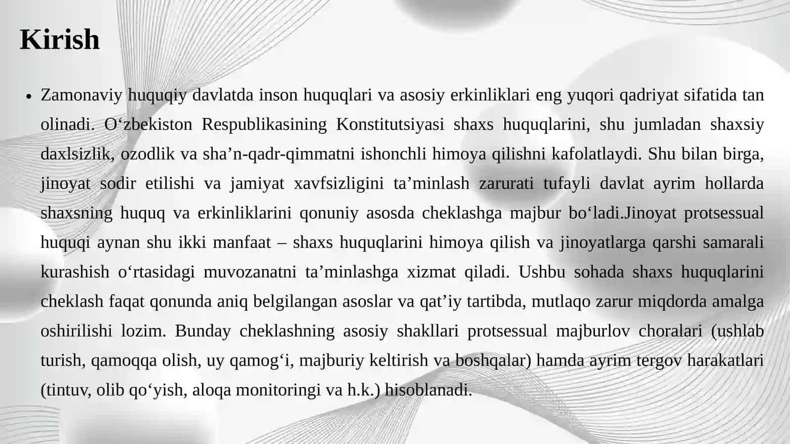 Shaxs huquqlarini cheklash asoslari va chegaralar 3