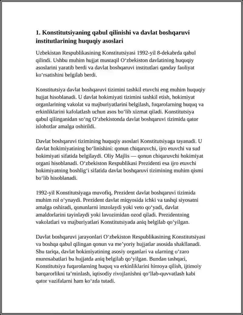 Konstitutsiyaning qabul qilinishi va davlat boshqaruvi institutlarining huquqiy asoslari 3
