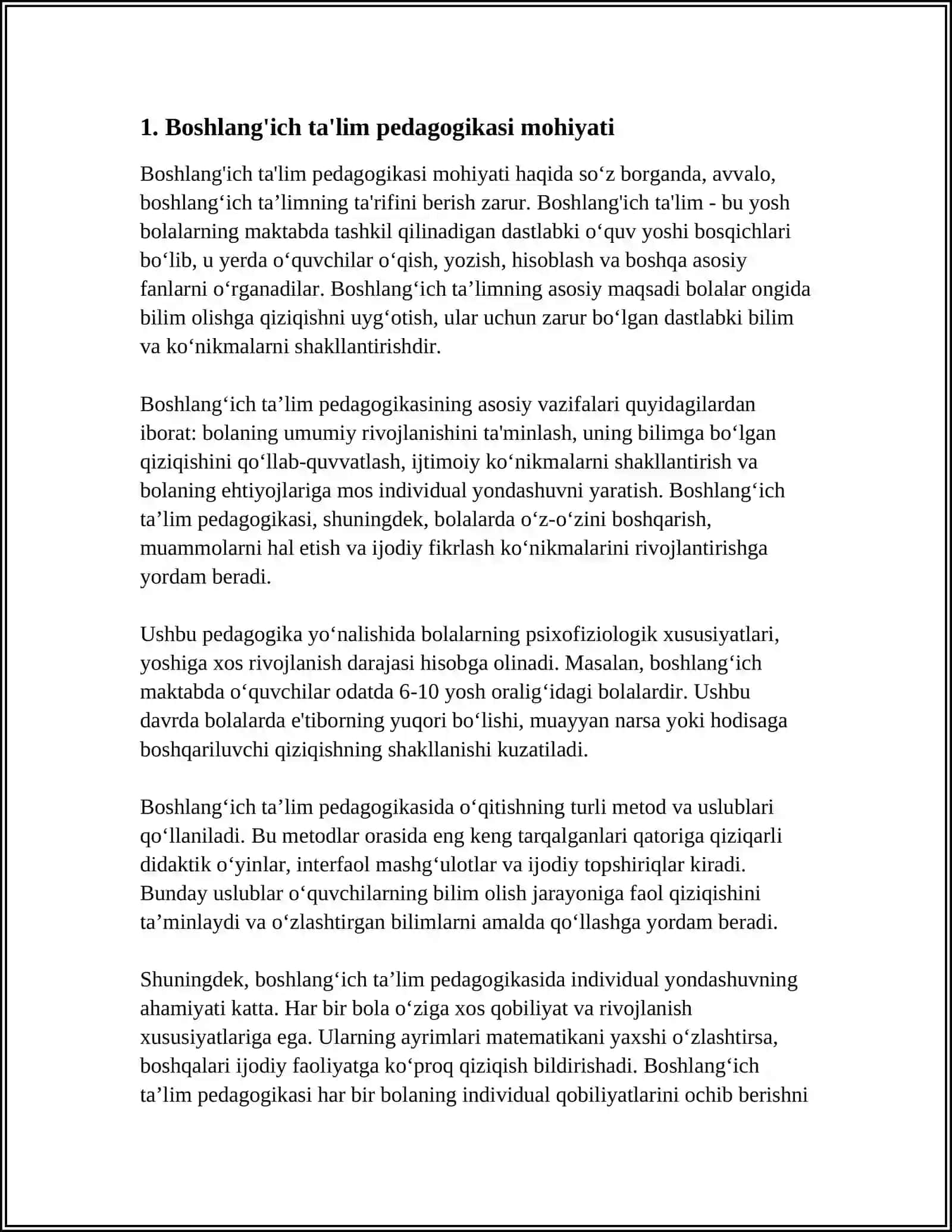 Boshlang'ich Ta'lim Pedagogikasi 3