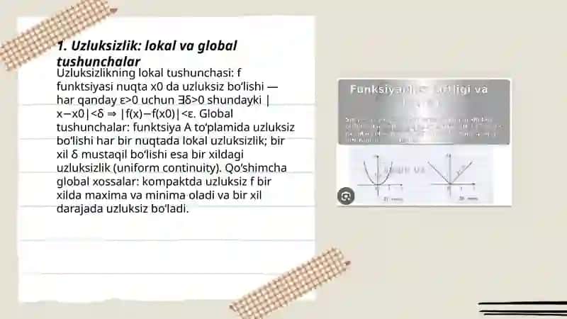 Uzluksuz funksiyalarning global xossalari 3