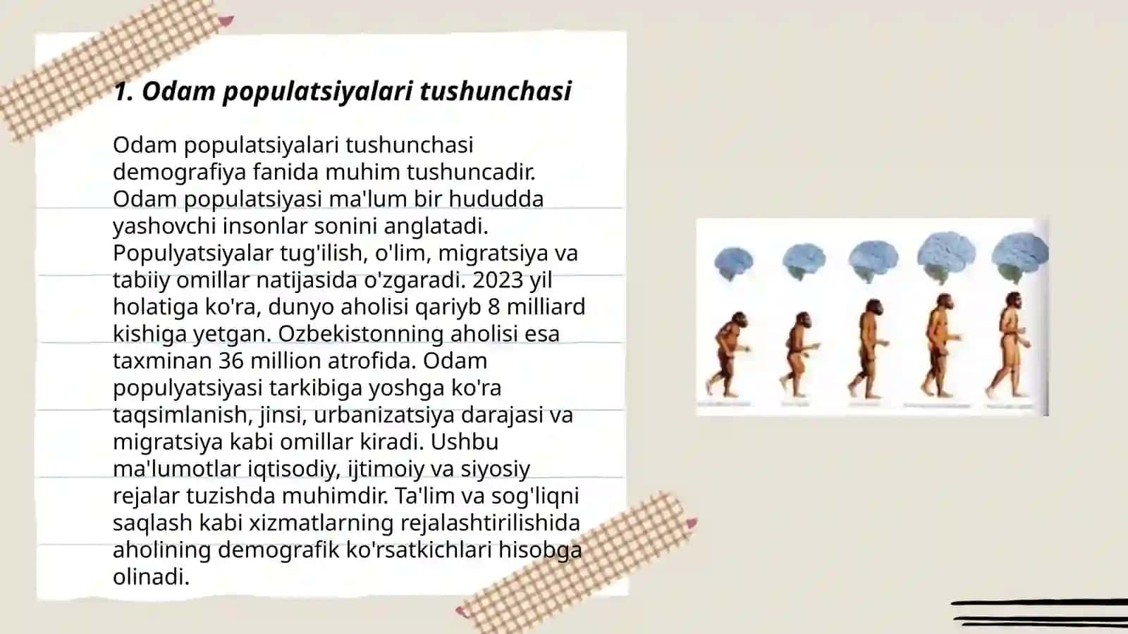 Odam populatsiyalari haqida tushuncha.Demlar.Izolyantlar 3