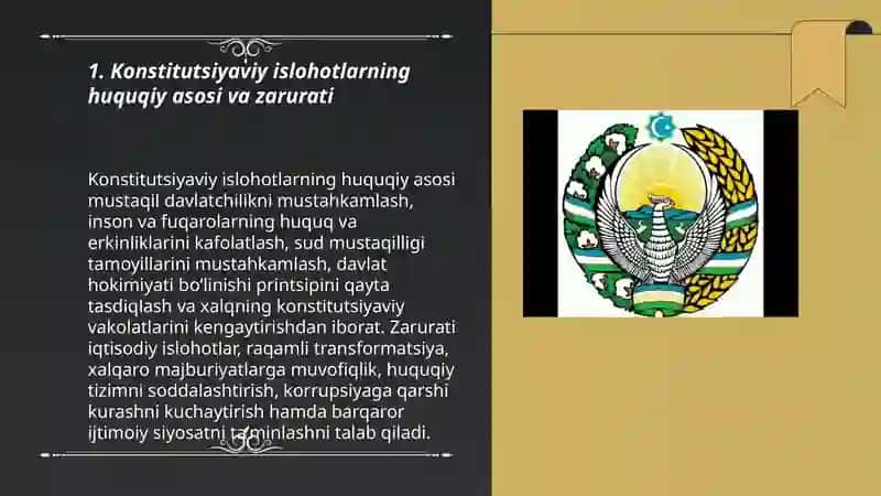Yangi tahrirdagi O'zbekiston Respublikasi konstitutsiyasining qabul qilinishi zarurati 3