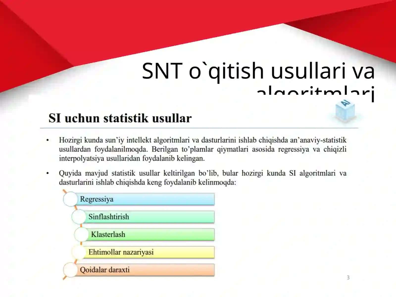 Neyron to`rlarni klasterlash usuli 3