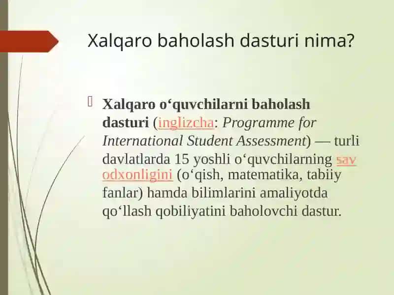 TALIS xalqaro baholash dasturi 3