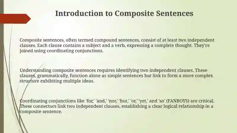 Composite sentences in the English language Compoundsentences 3