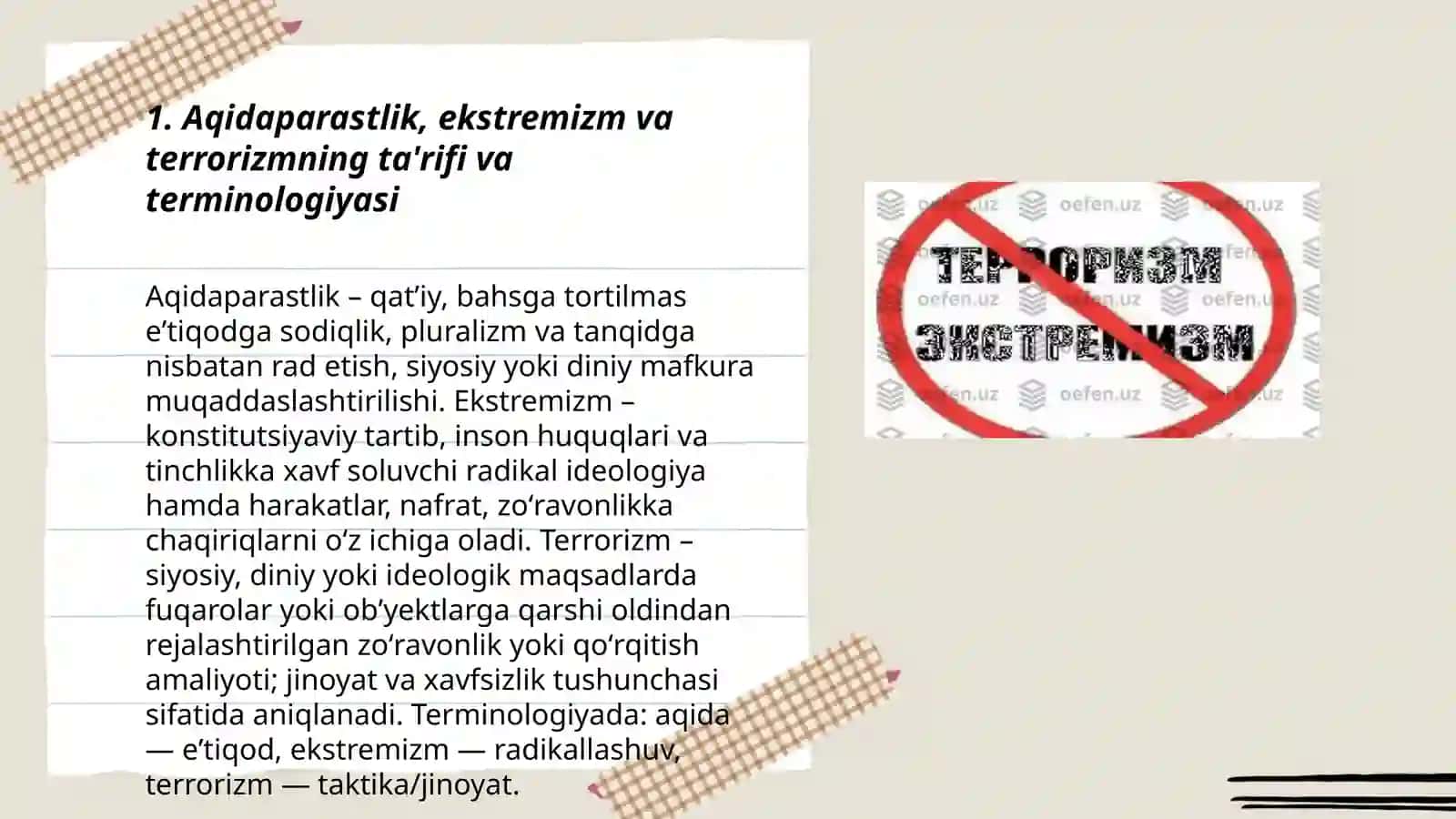 Aqidaparastlik, ekstremizm va terrorizm mafkuralari 3