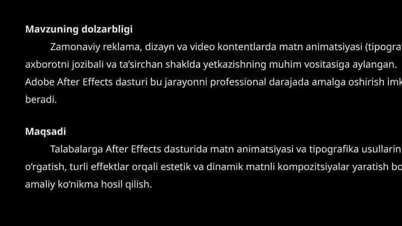 Text Animation tipografika va matn animatsiyasi 3