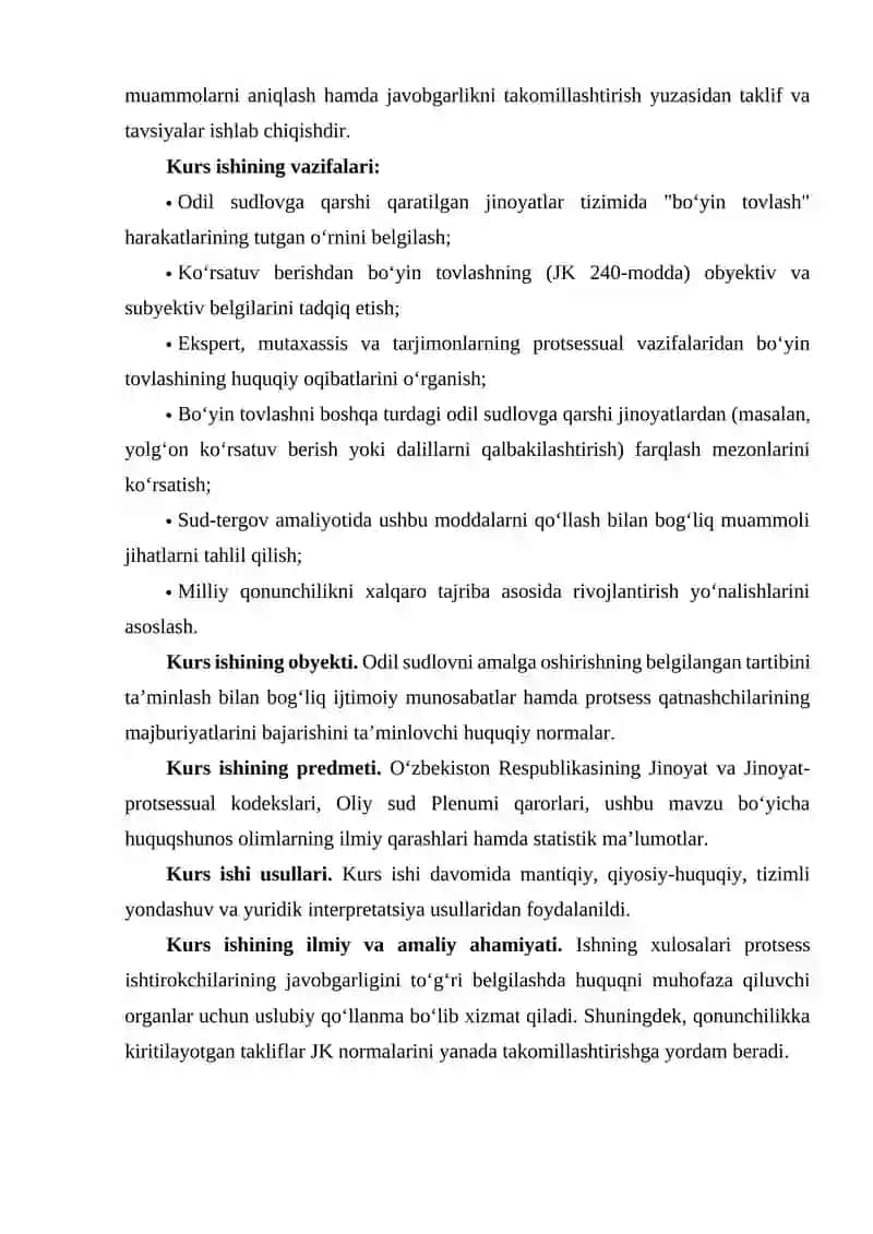 Odil sudlovga qarshi jinoyatlar uchun javobgarlik 3