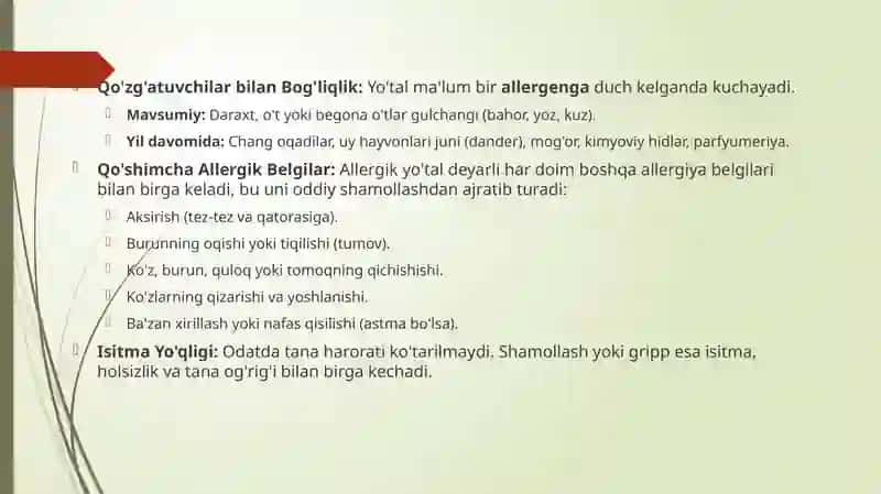 Allergologiya fanidan tayyorlagan mustaqilishi 3