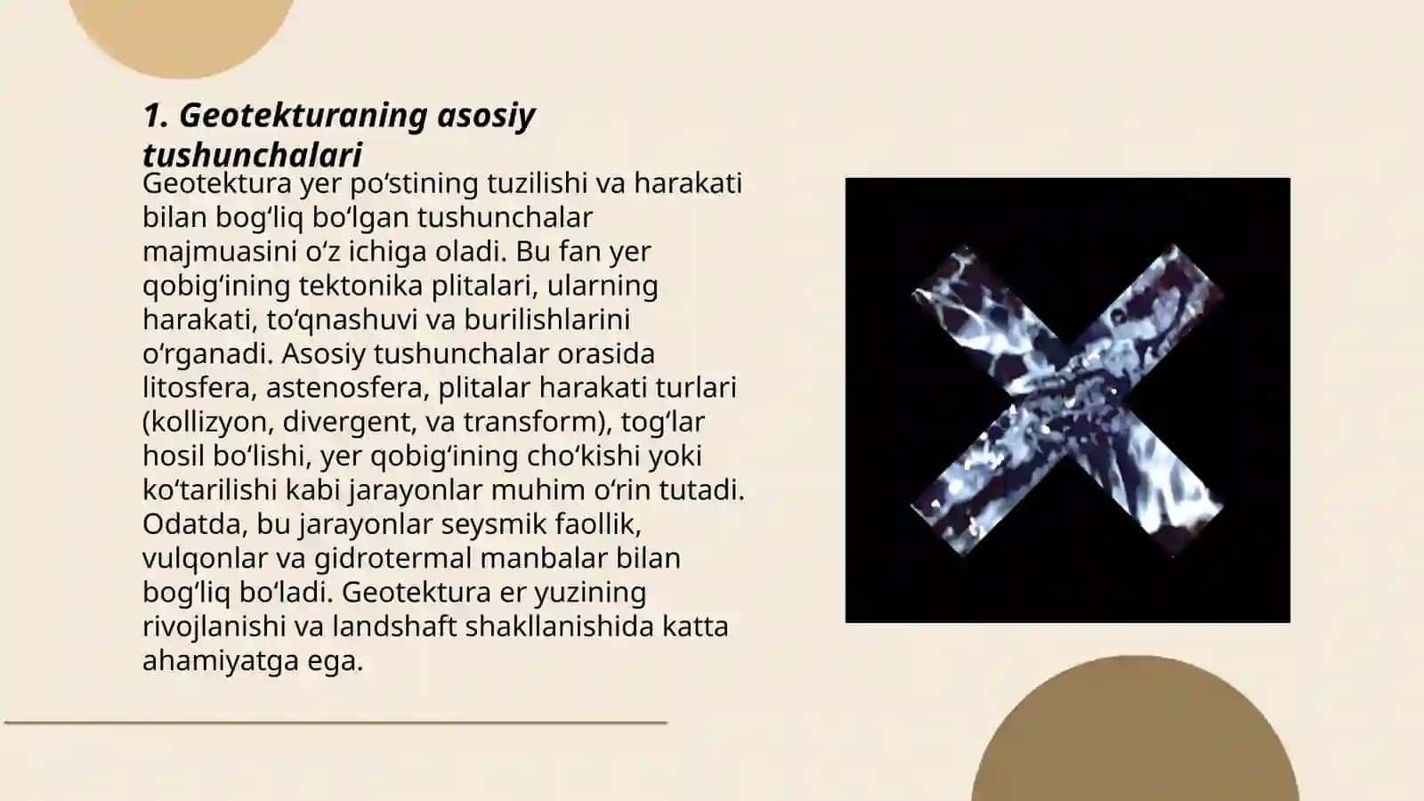 Quruqlikning geotektura va morfostruktura relyefiga ta'rif berish 3