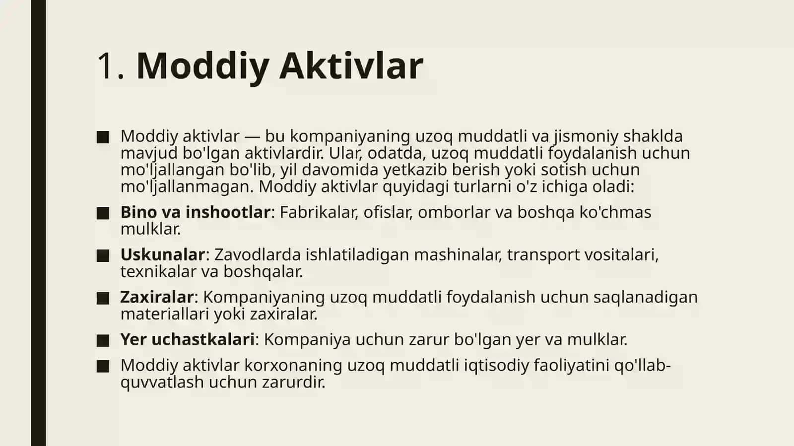 Moddiyvaaylanmaaktivlar:mohiyati,tarkibi,baholanishi 3