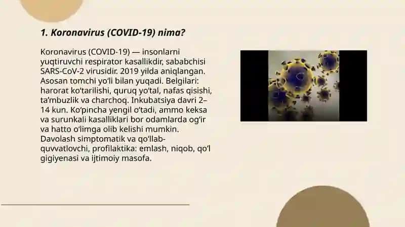 Koronavirus (COVID-19) nima? 3