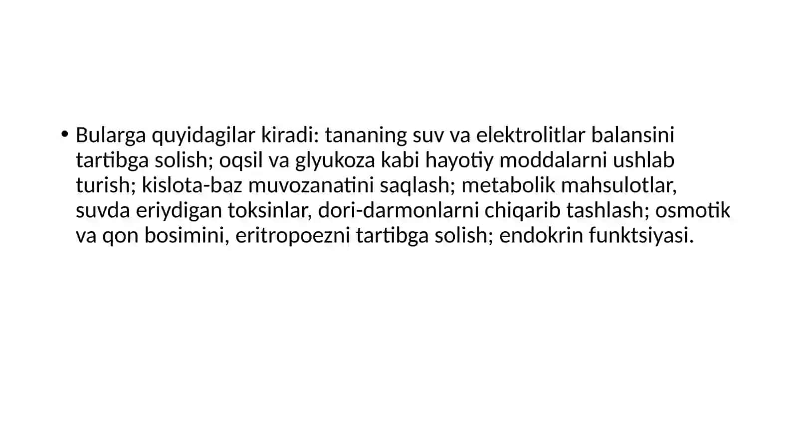 Ayirish a’zolari tizimi.Buyraklarfiziologiyasi 3