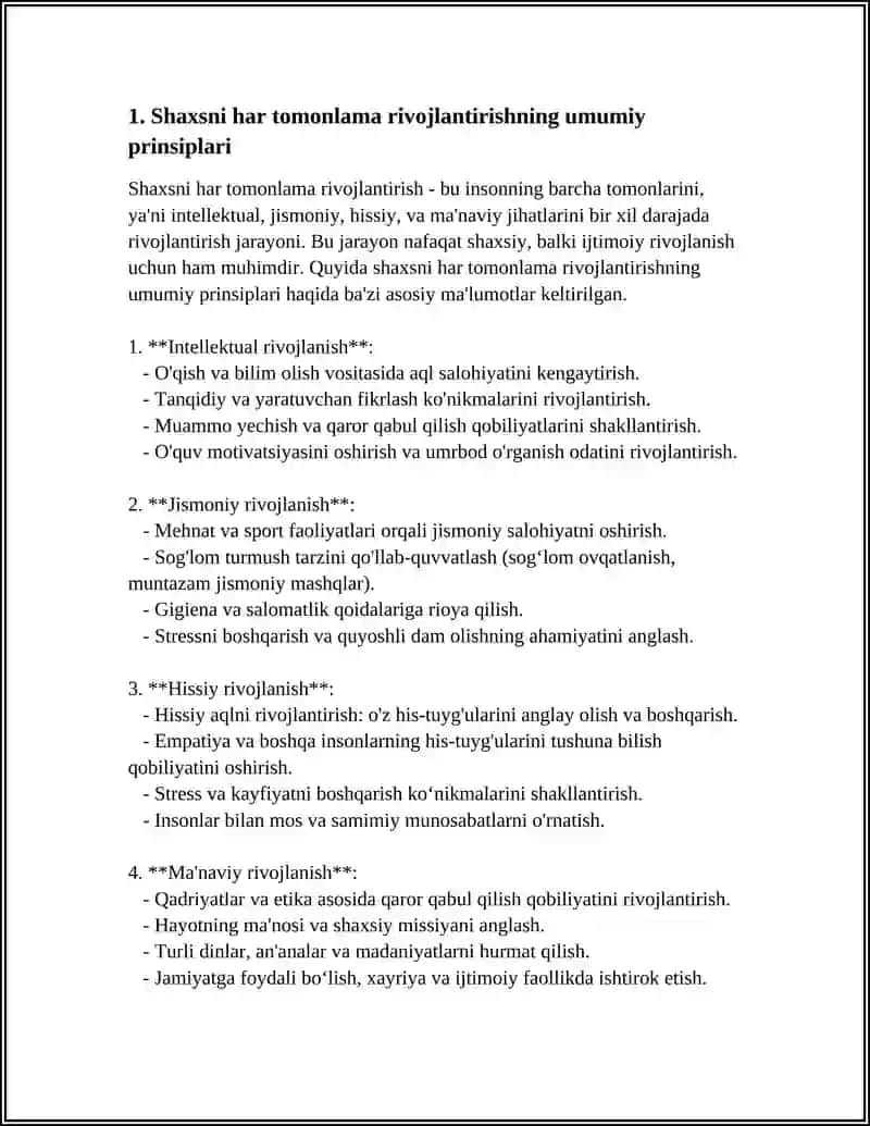 SHAXSNI XAR TOMONLAMA RIVOJLANTIRISH PRINSIPI 3