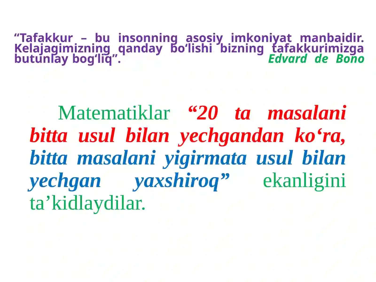 Noodatiy fikrlash asoslari 3