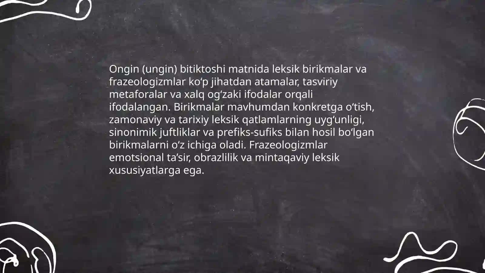 Ongin (ungin ) bitiktoshi matnidagi leksik qatlam 3