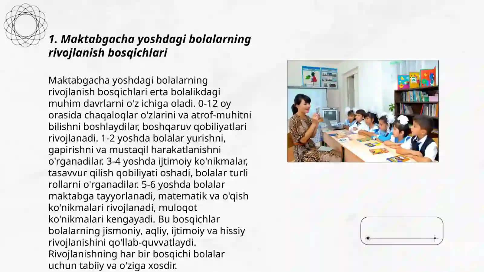 Maktabgacha yoshdagi bolalarga taʼlim berishning oʻziga xosligi 3