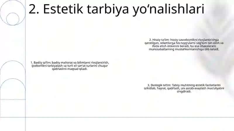 Estetik Tarbiyaning Turlari Va YoʻNalishlari 3