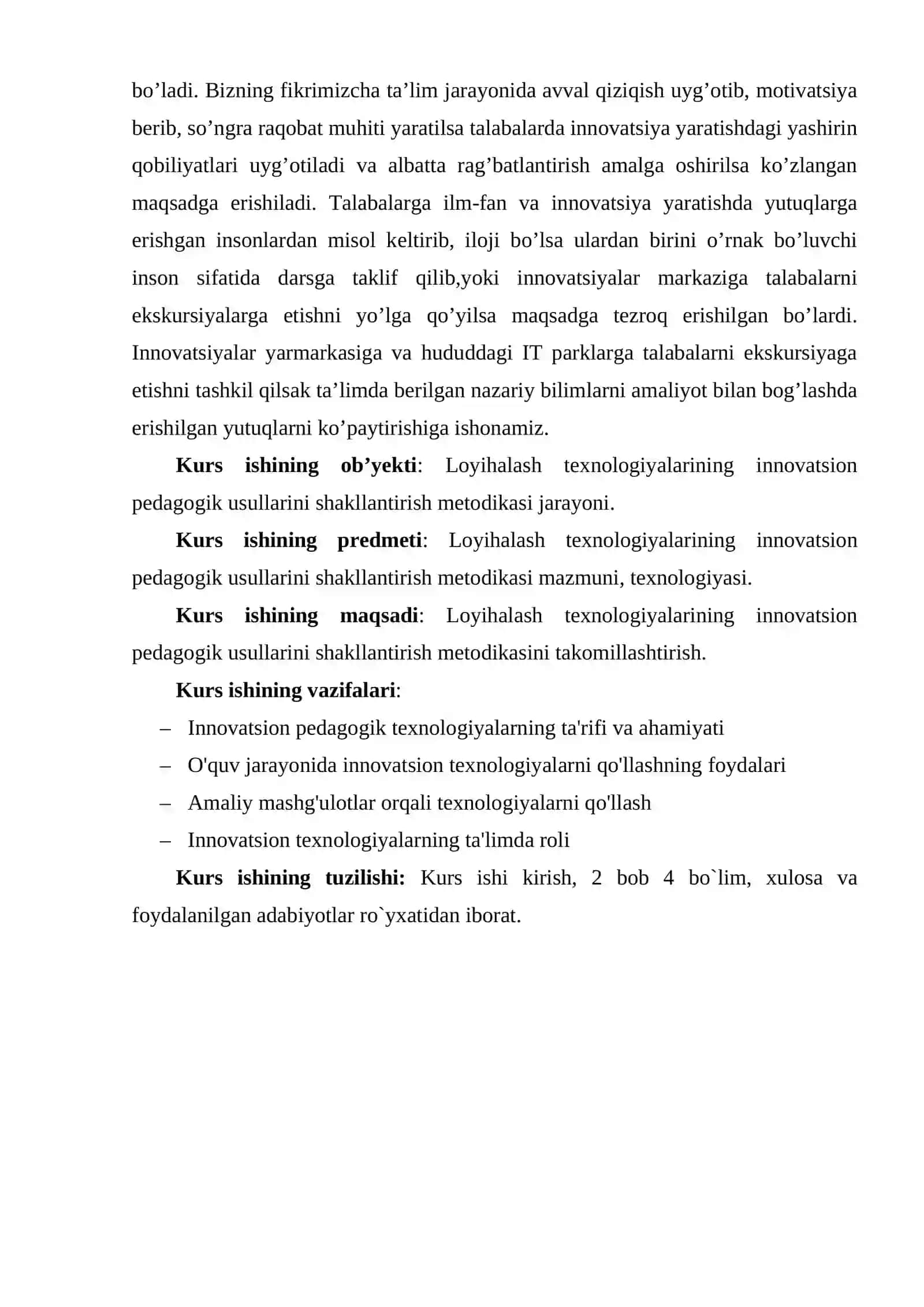 Loyihalash texnologiyalarining innovatsion pedagogik usullari 3
