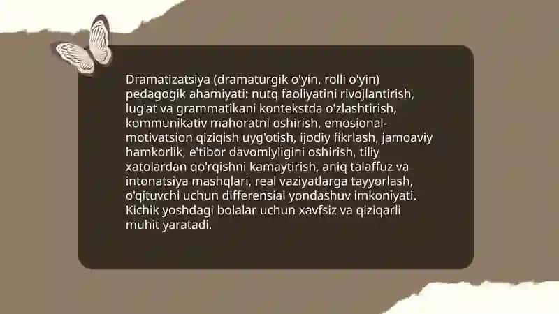 Chet tilini órgatishda dramazmatizatsiya usulidan fiydalanush 3
