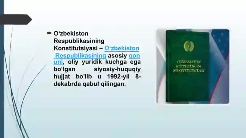 O’zbekiston Respublikasi Konstitutsiyasining tuzilishi va o’ziga xos xususiyatlari. 3