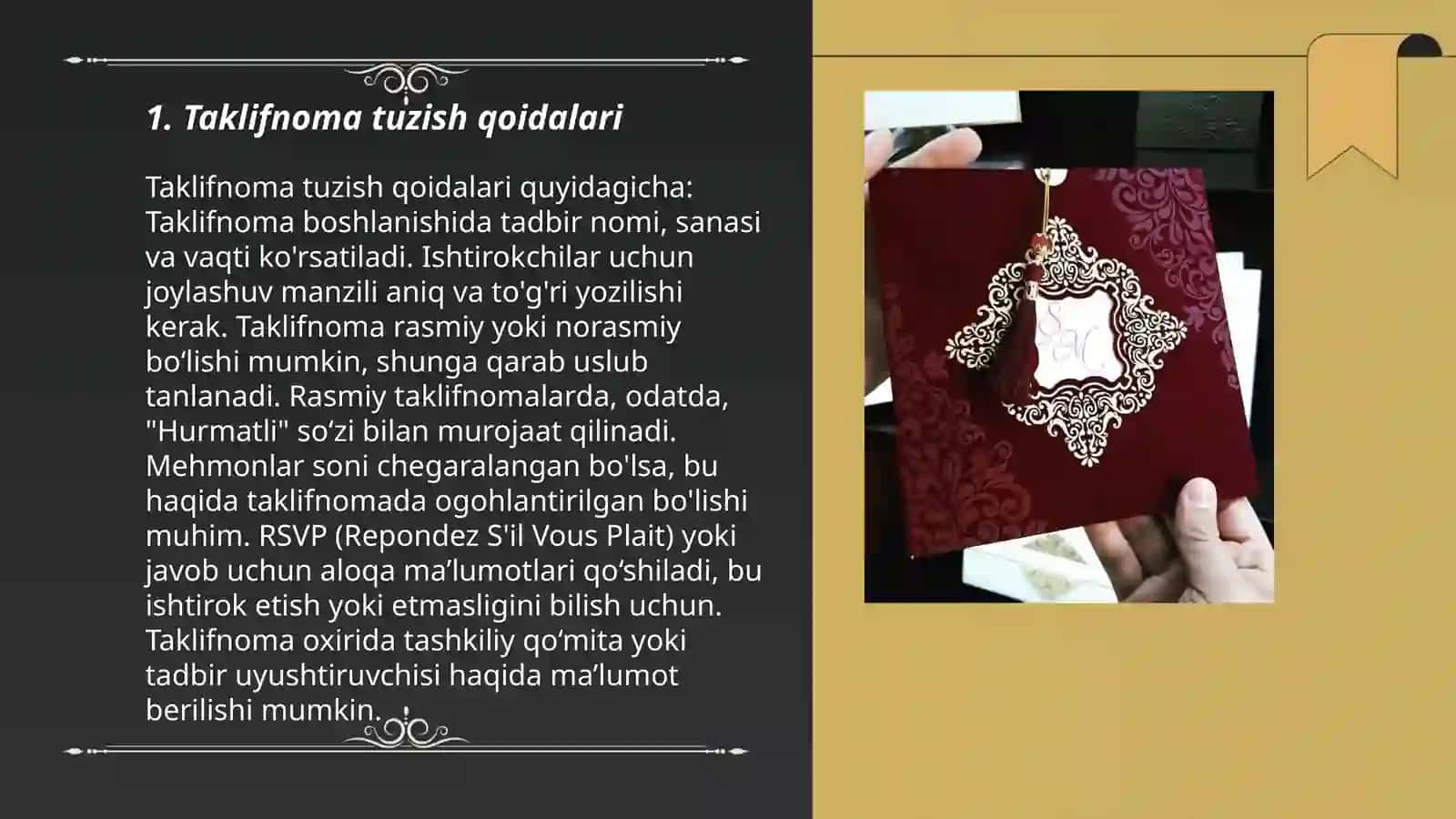Xizmat yozishmalari.Taklifnoma,teligramma 3
