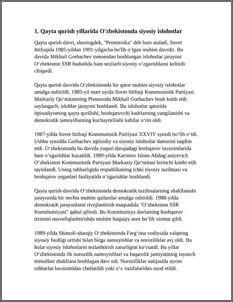 QAYTA QURISH ‘’ YILLARIDAGI O’ZBEKISTONDAGI IJTIMOIY-SIYOSIY VAZIYAT 3