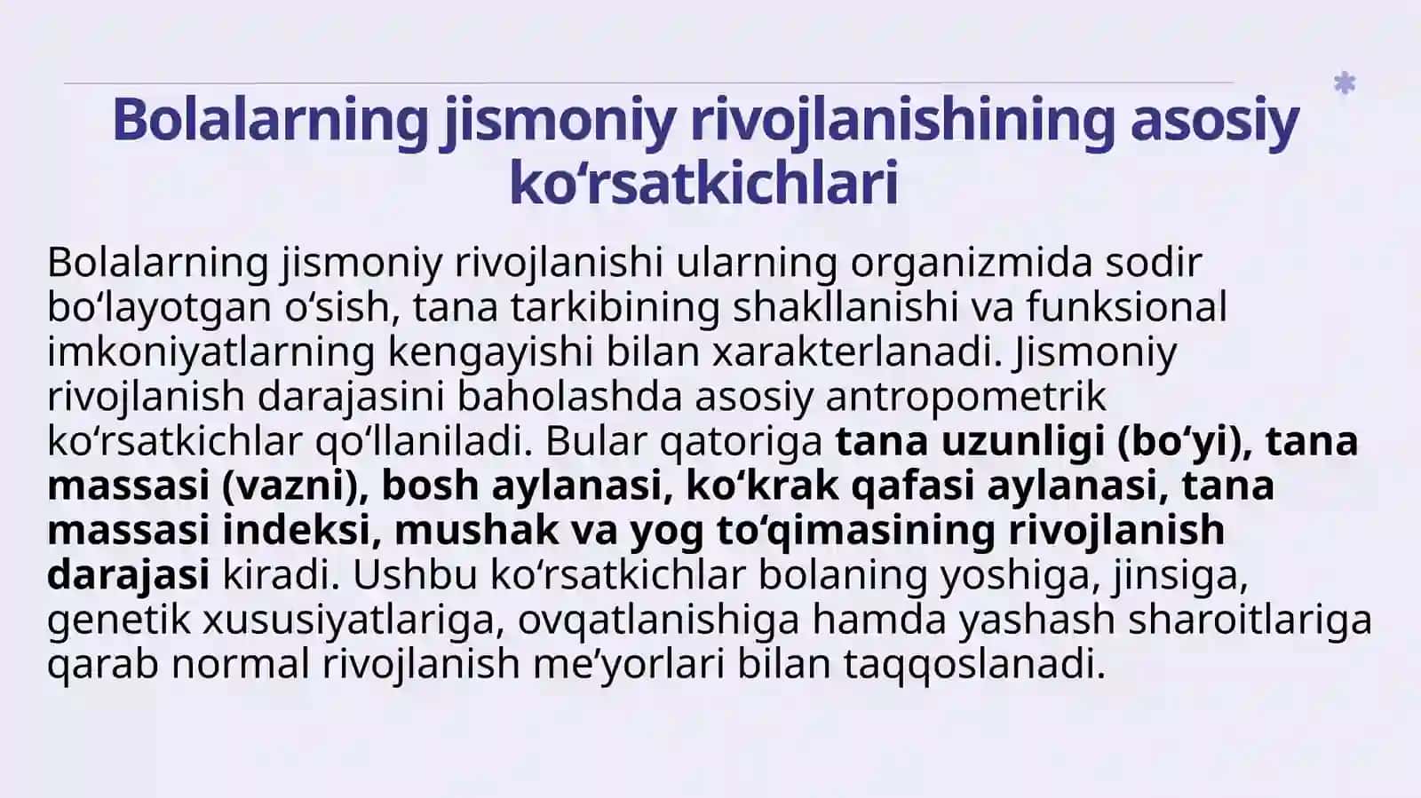 Bolalarning jismoniy rivojlanishi 3