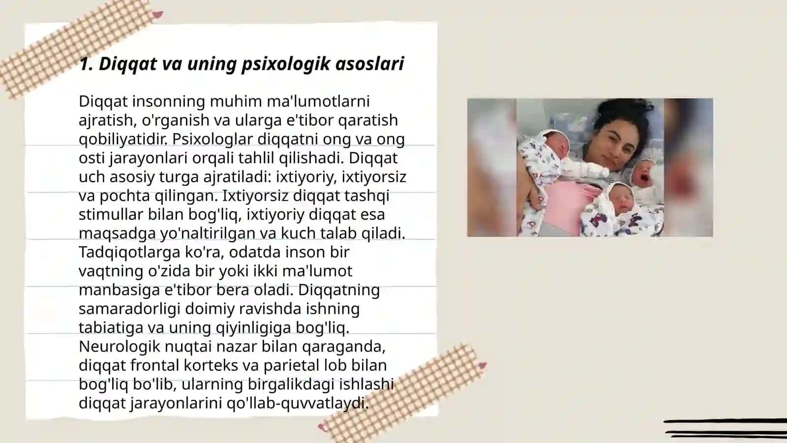 Dobrinining diqqat haqidagi qarashlari, diqqat ning xususiyatlari 3
