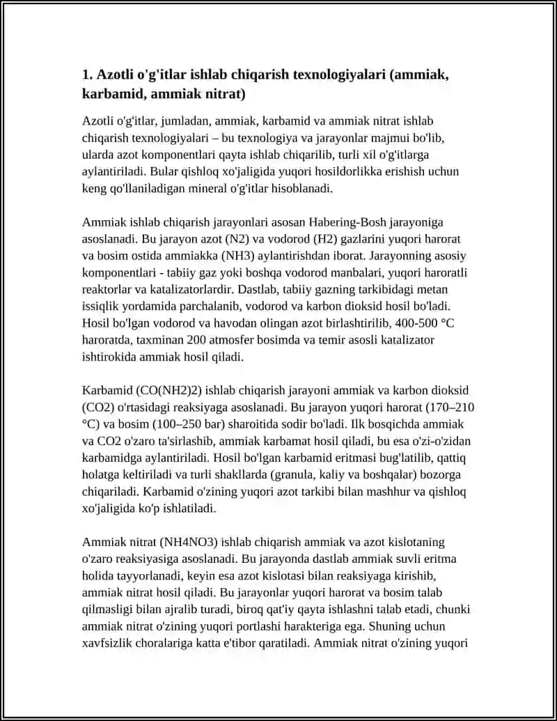 MINERAL O’G’ITLAR ISHLAB CHIQARISH TEXNOLOGIYALARI 3