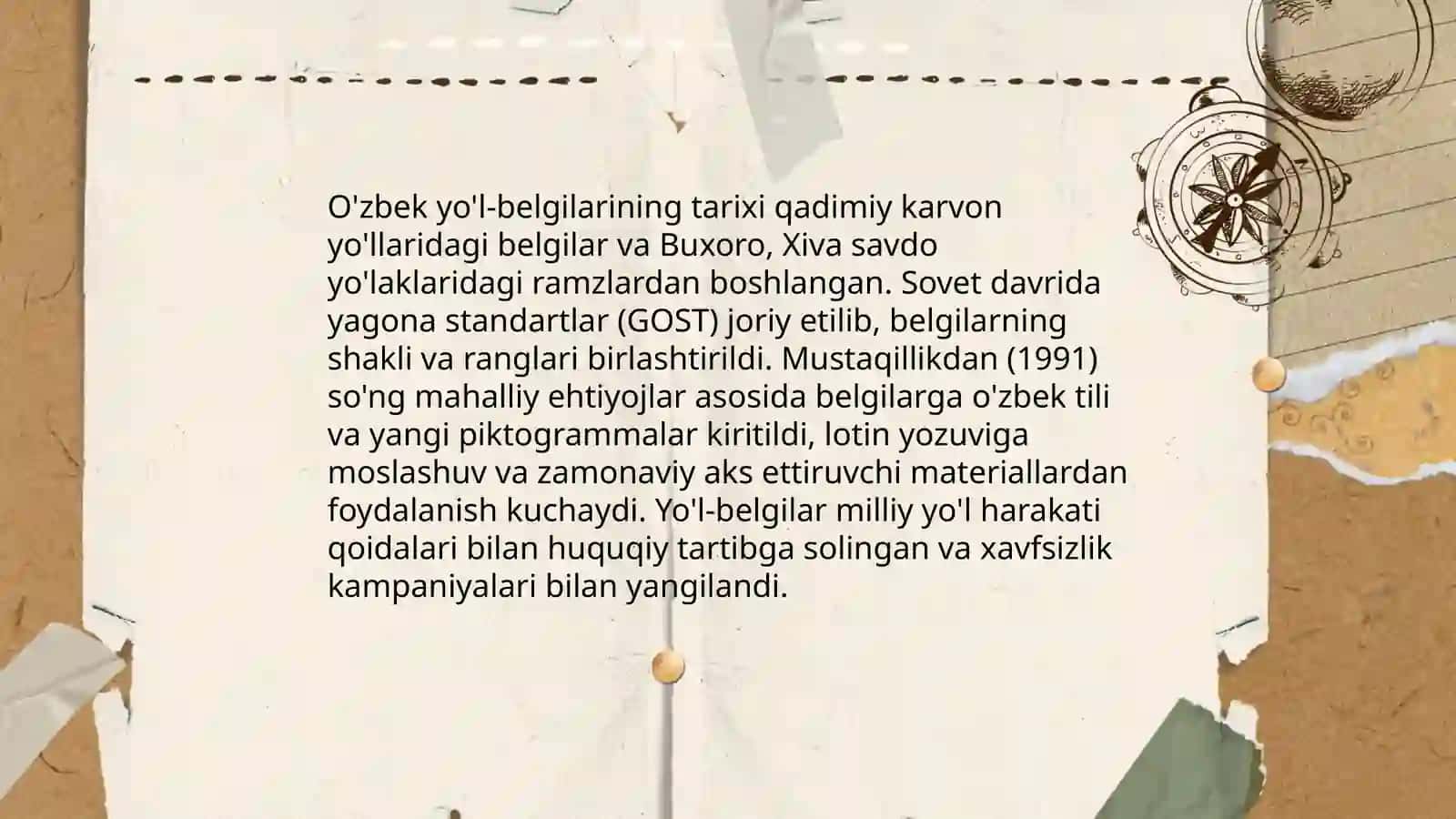 O'zbek yo'l-belgilarining tarixi 3