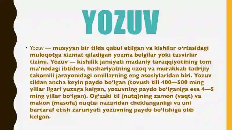 Yozuv va uning rivojlanish bosqichlari 3