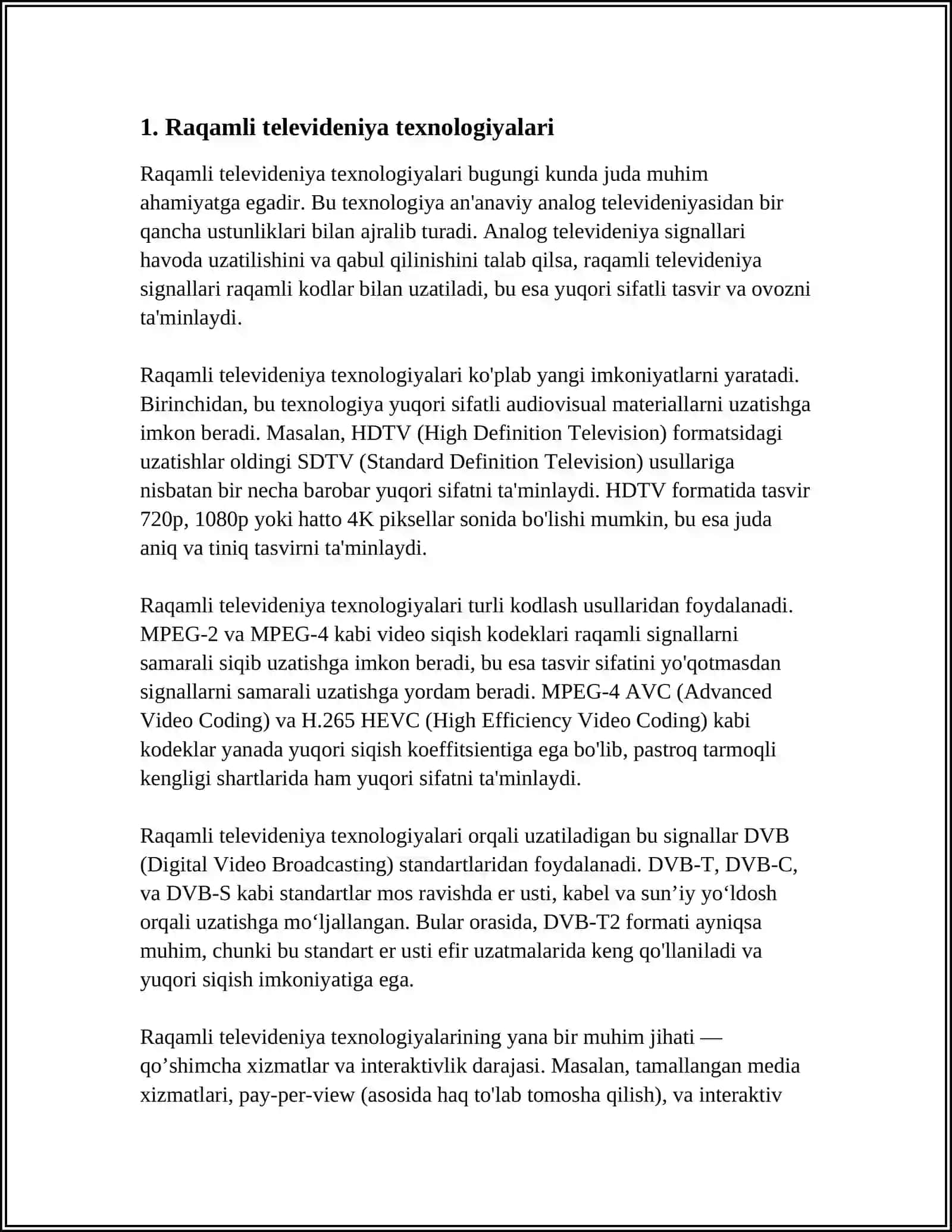 Raqamli televideniya texnologiyalari 3