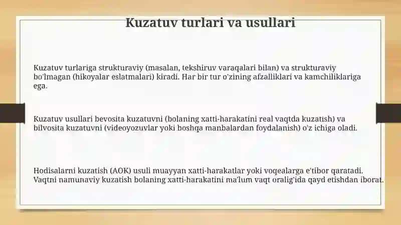 Kuzatishlar va tashkilotlar 3