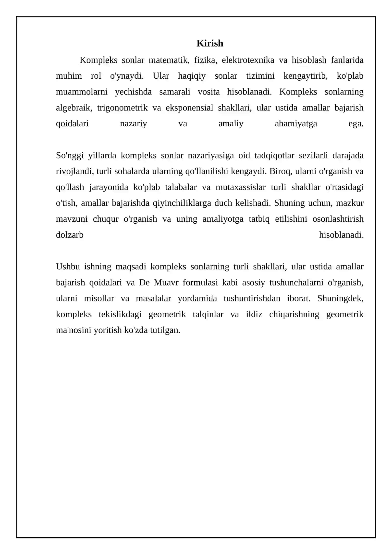 Kompleks sonlar ustida amallar 3
