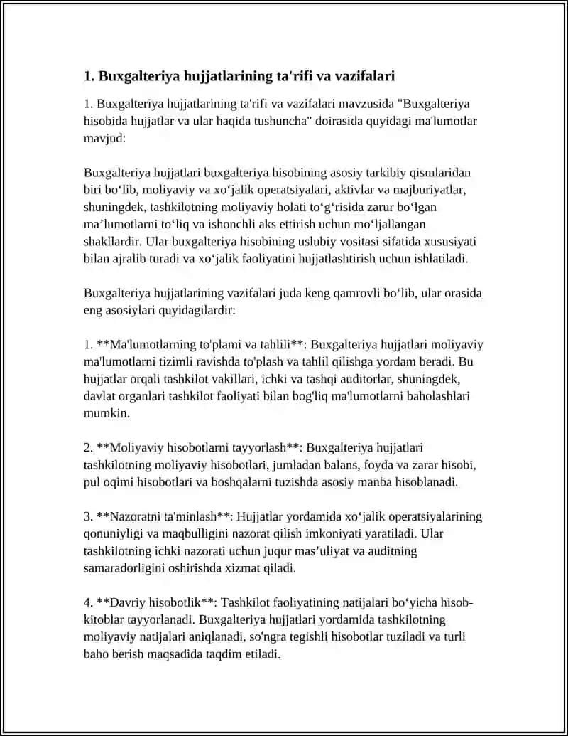 Buxgalteriya hisobida hujjatlar va ular haqida tushuncha 3