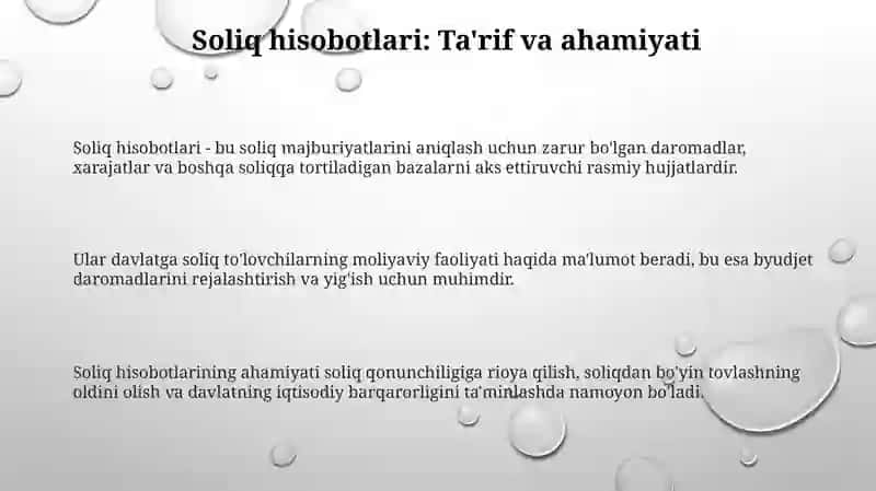 Soliq hisobotlari va ularning turlari 3