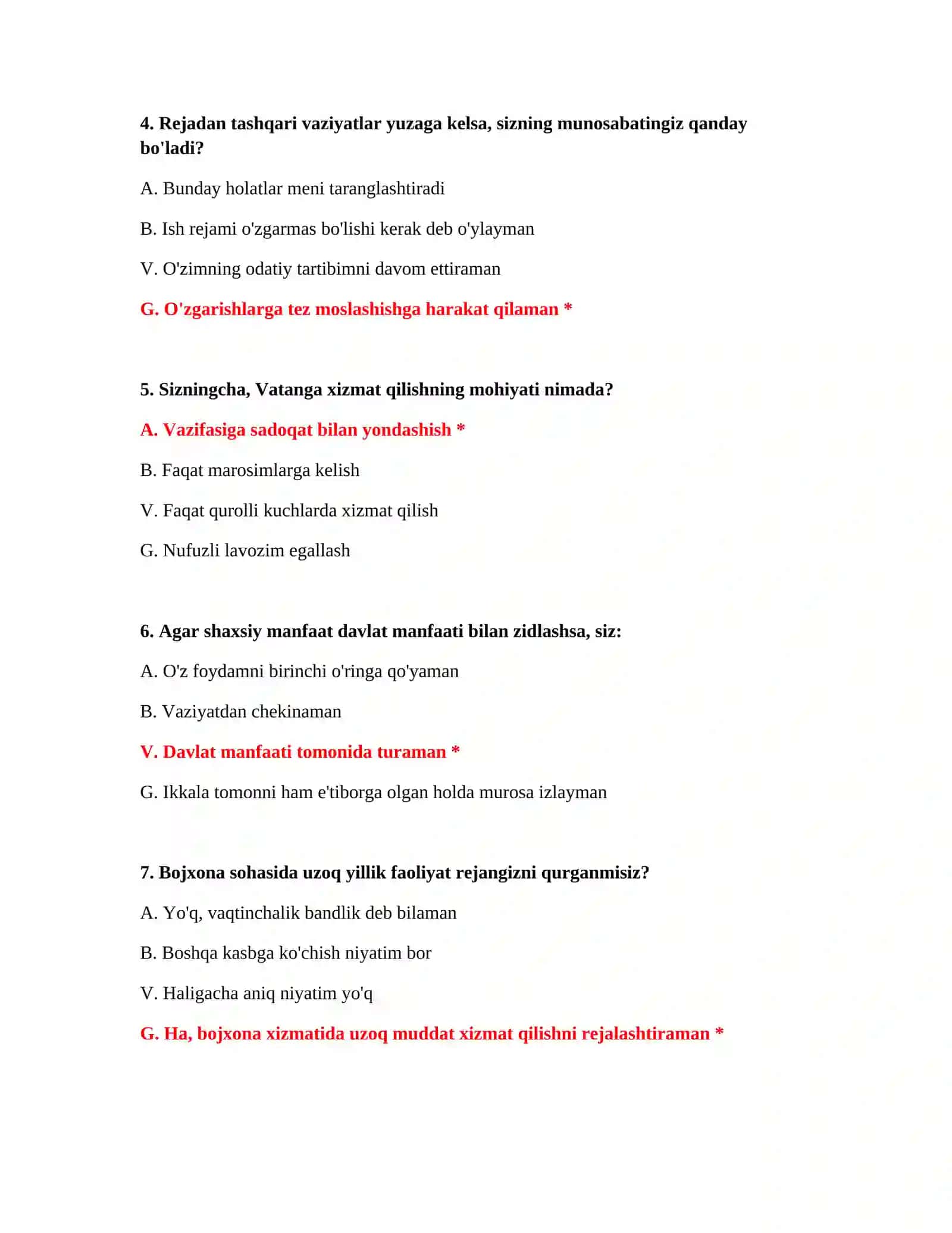 TIF bo‘yicha bojxona testlari 3