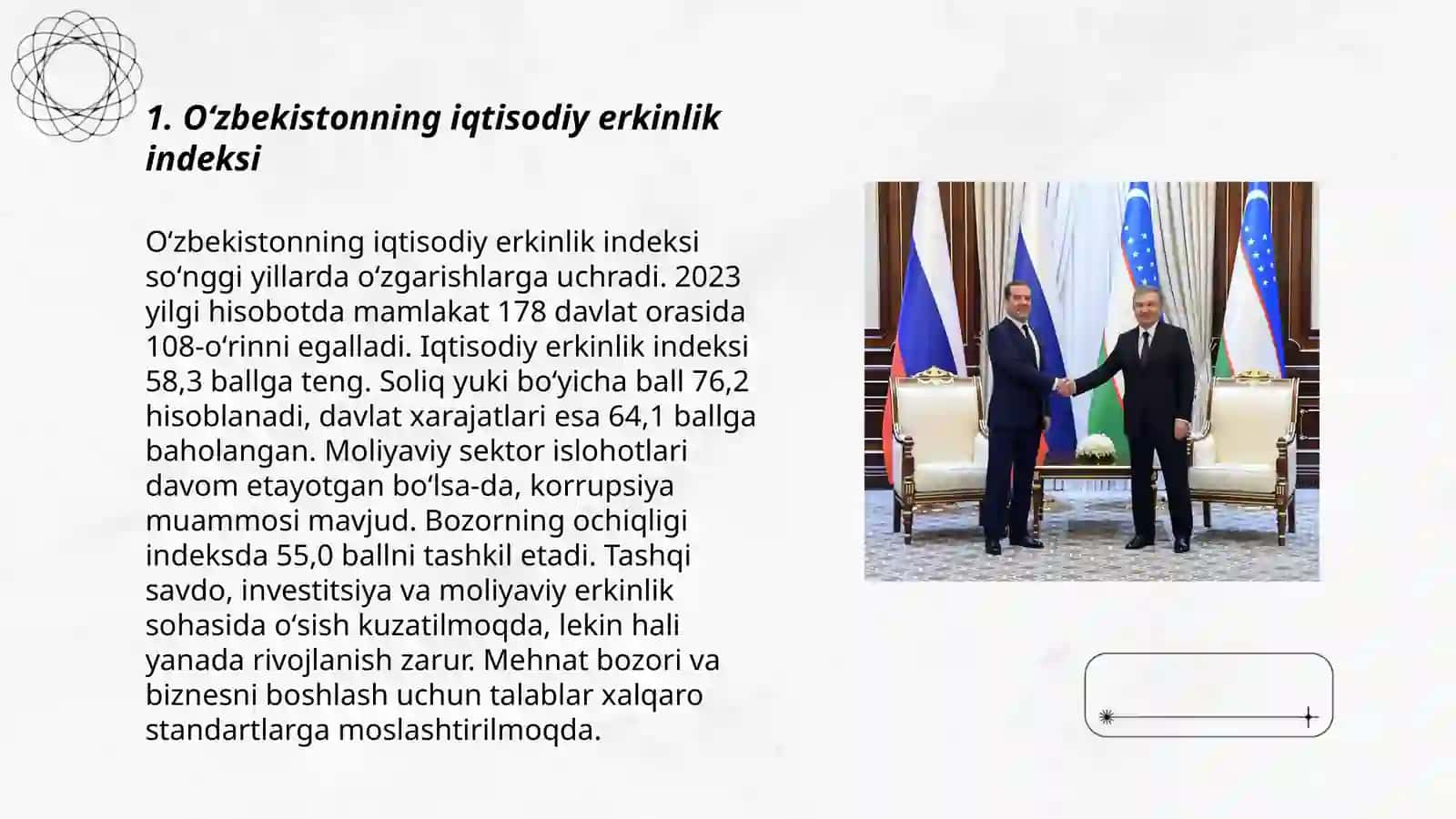 O'zbekiston Respublikasining xalqaro reyting va indeksiyalardagi o'rni va nufuzini ortib borishi 3