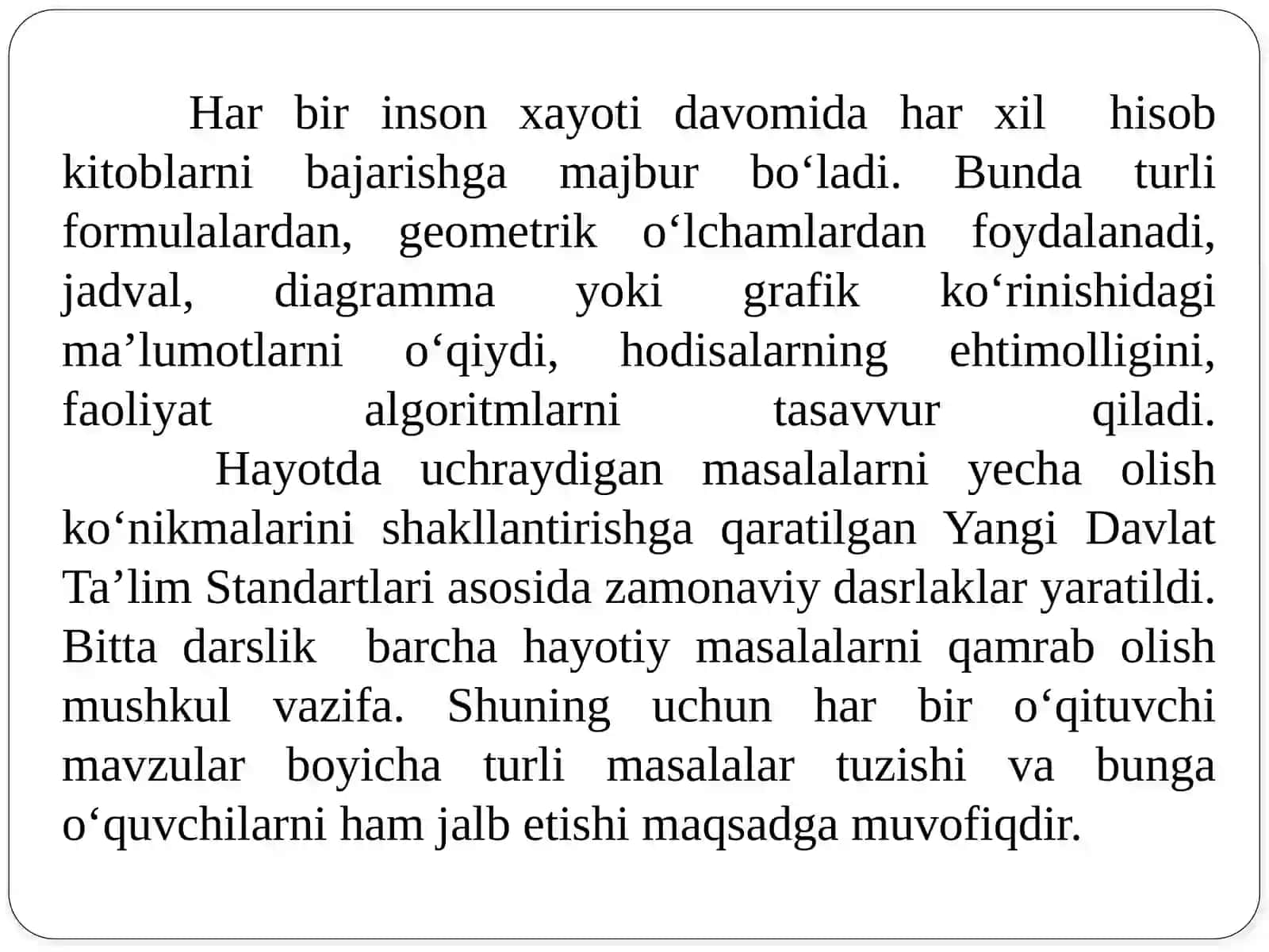 O‘quvchilardakompetensiyalarnishakllantirishdamasalalaryechishningo‘rni 3