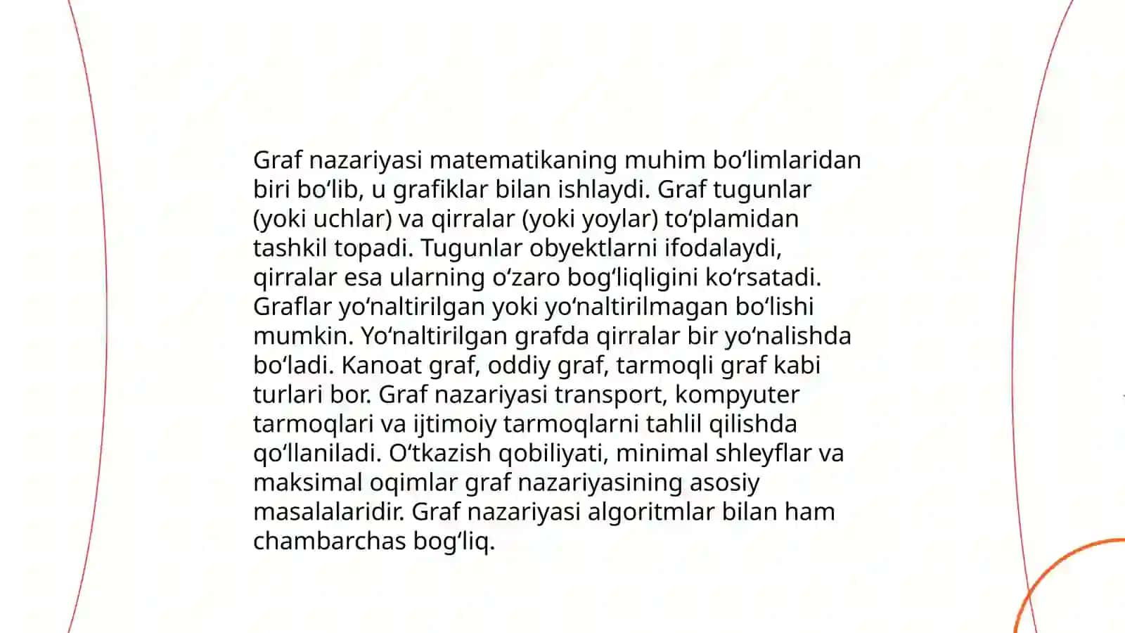 Grafni sikl borligiga tekshirish sikllarni topish algoritmi 3